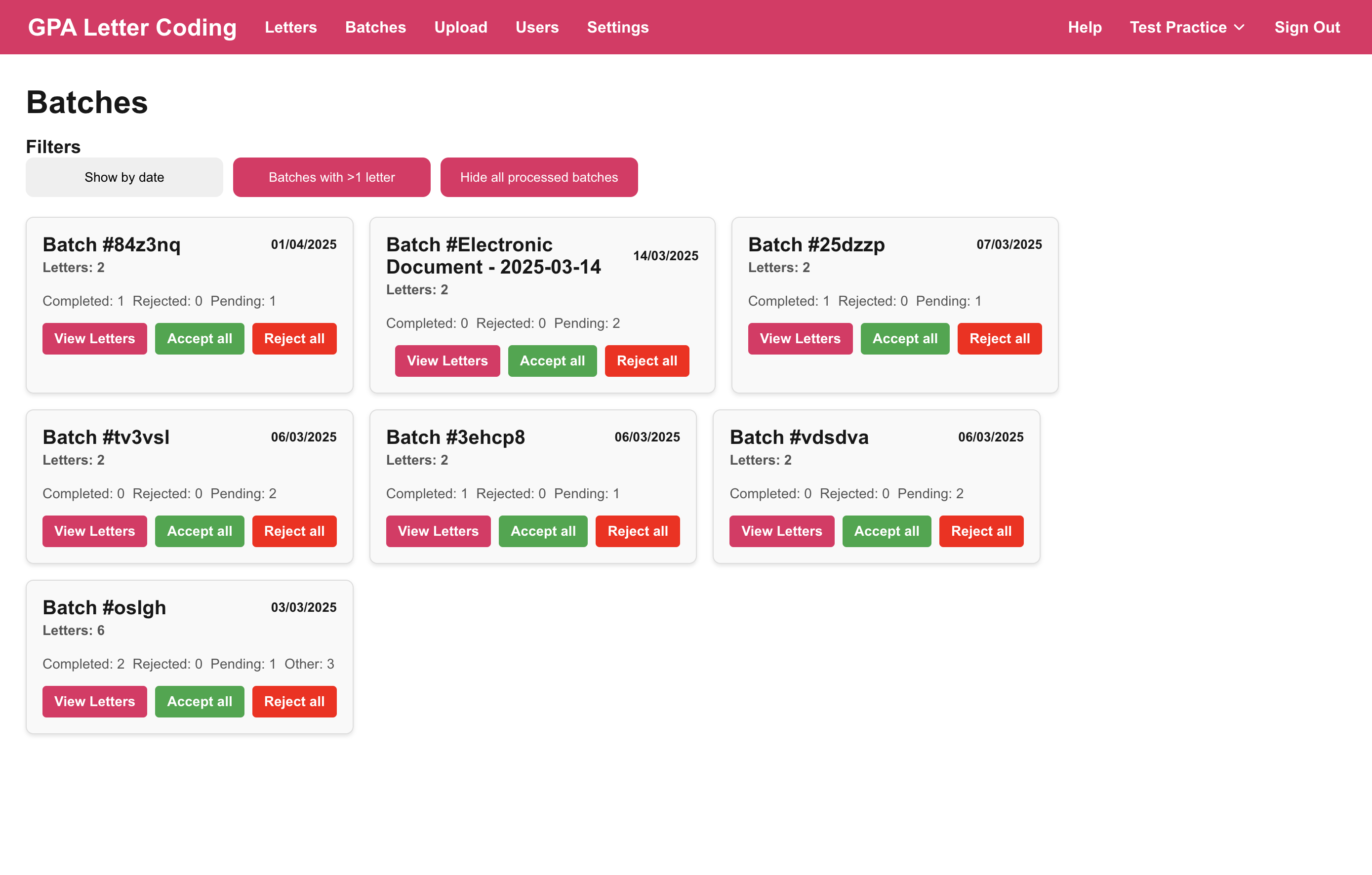 Send the letters to your GP system